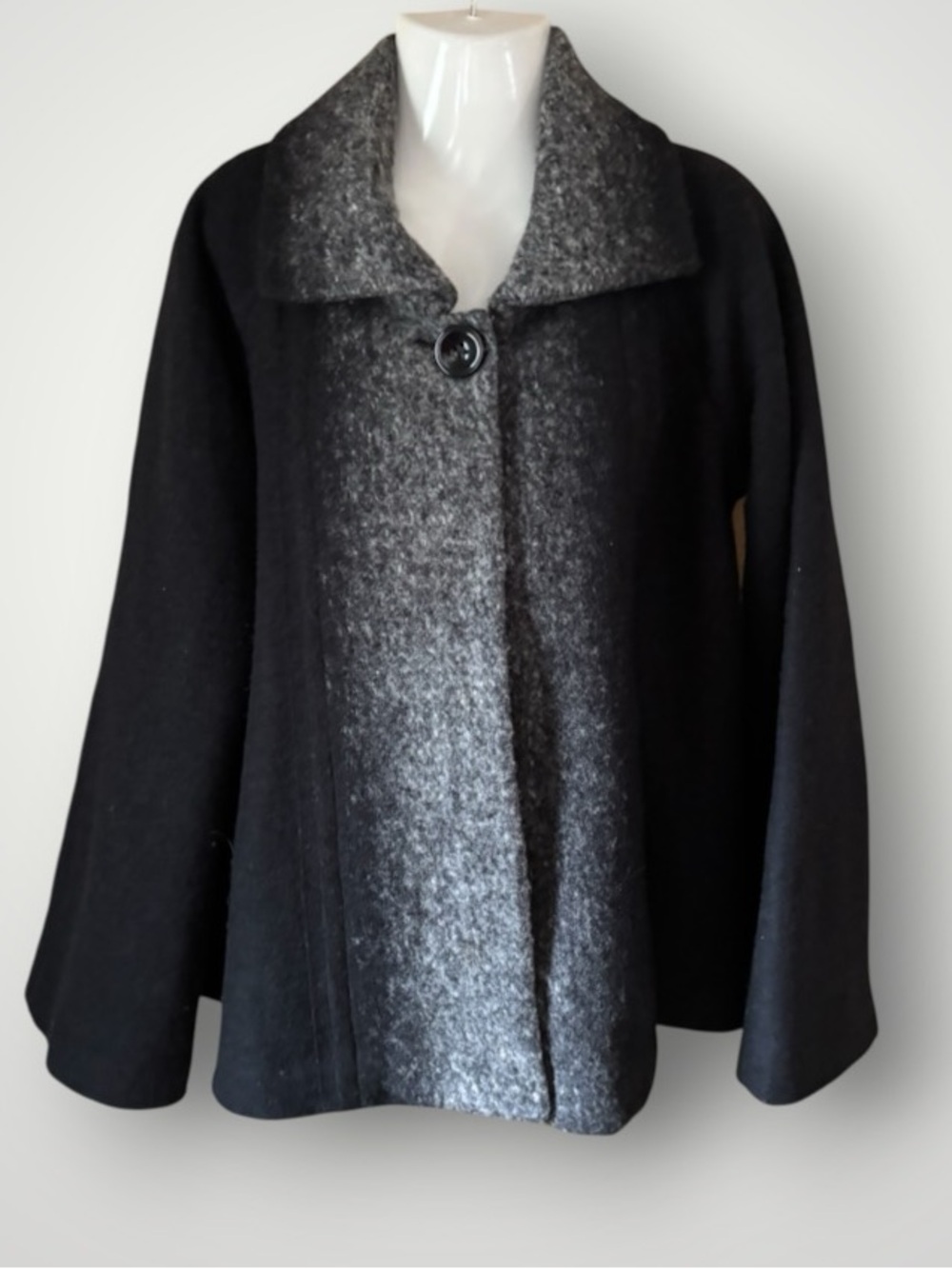 Vintage Parkhurst Wool Blend Ombre Swing Jacket Bell Sleeve Lagenlook Size L